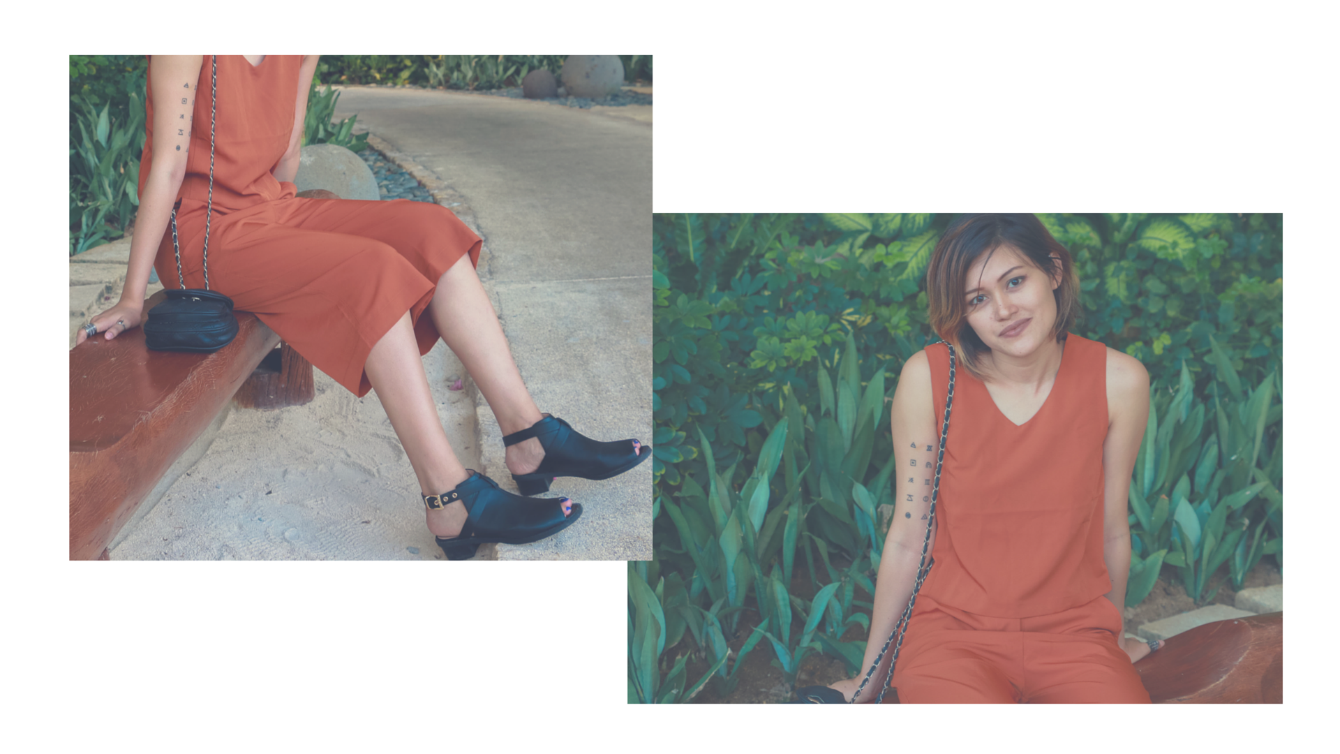 orange - ching sadaya website ootd collage