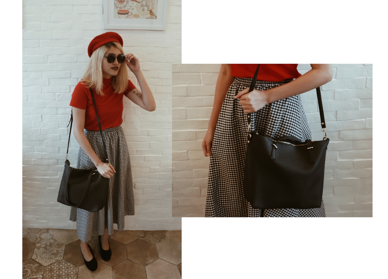 Don't fret. wear a beret. OOTD_red beret_black fetchbella bag_red GTW tshirt_h&m shoes_Ching Sadaya blog